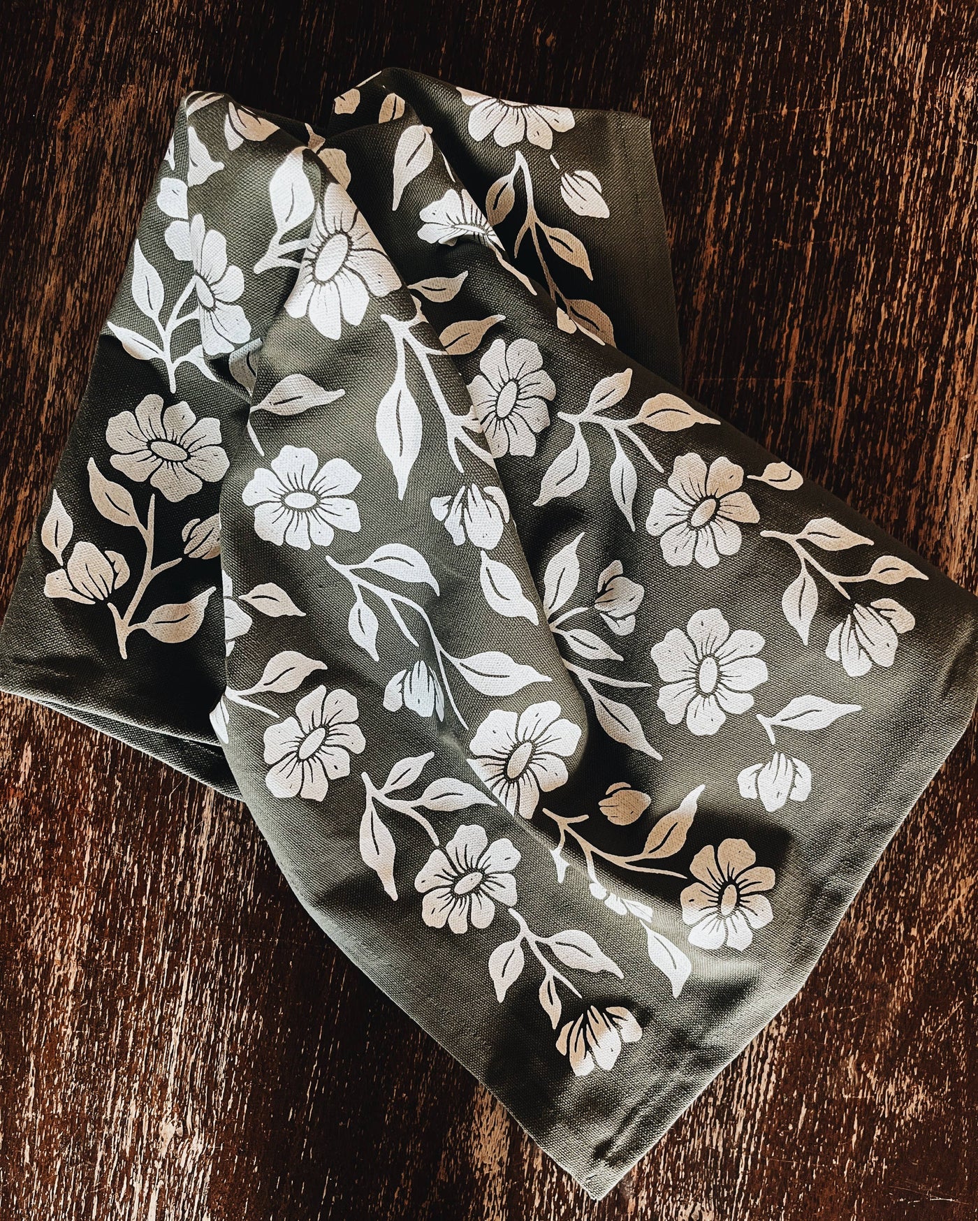 Flora West - Organic Cotton Tea Towel : Olive