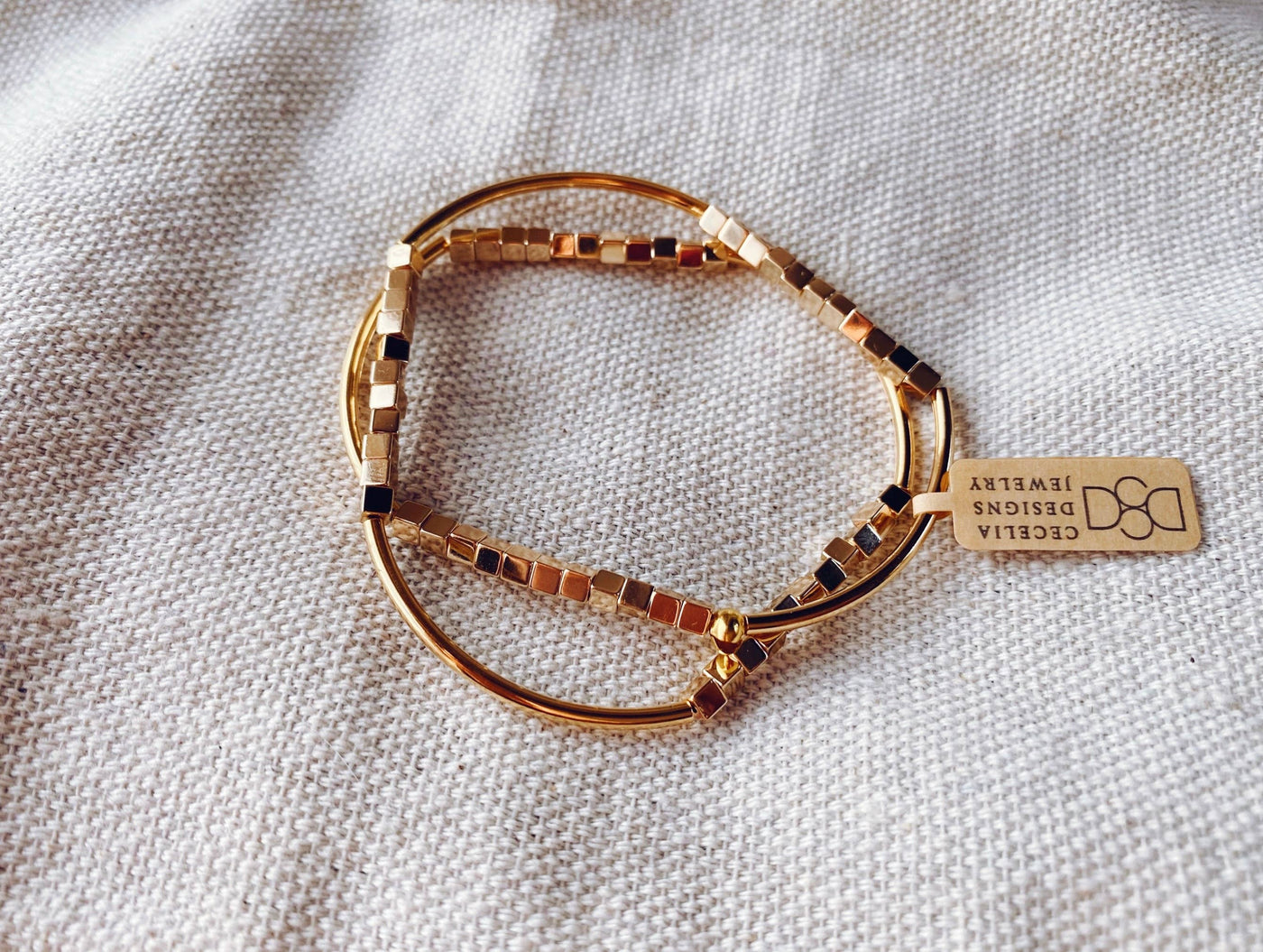 Cecelia Designs Jewelry - Pearl or Gold Beaded Double Wrap Bracelet