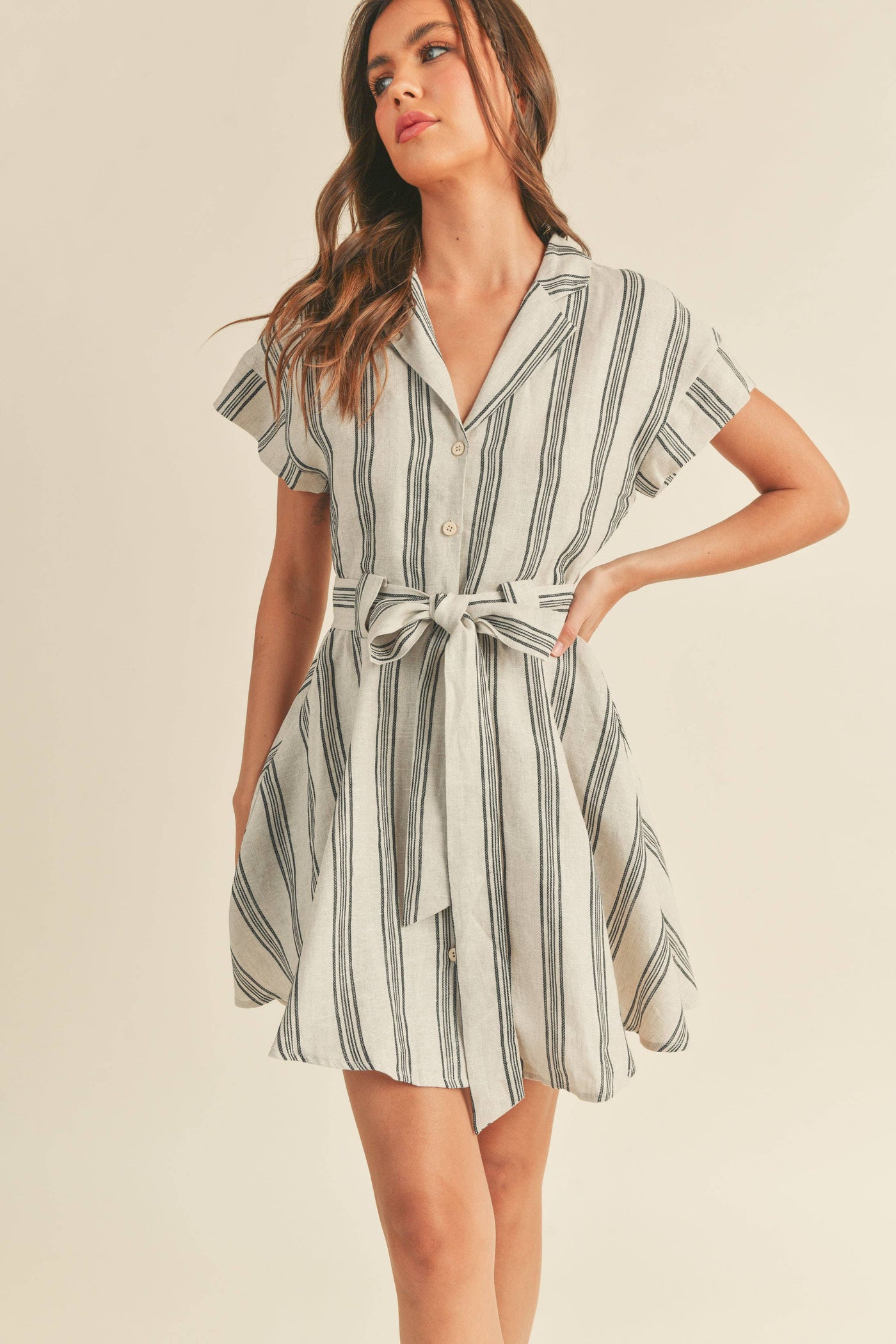 TABITHA BUTTONDOWN SHIRT DRESS: M