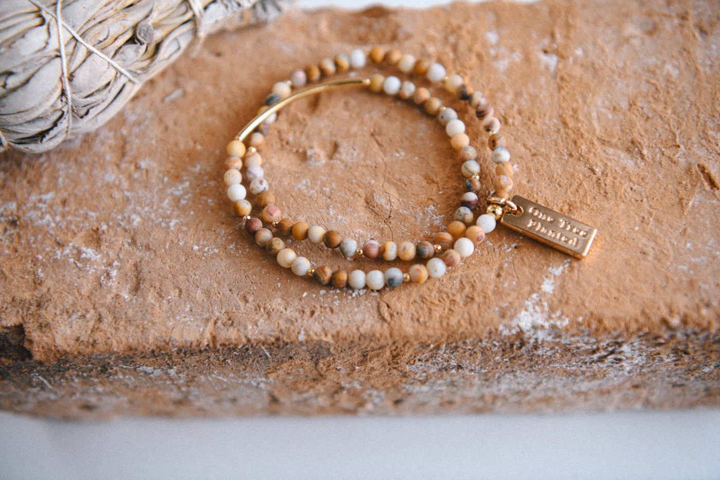 Cecelia Designs Jewelry - Genuine Gemstone and Gold Double Wrap Bracelet