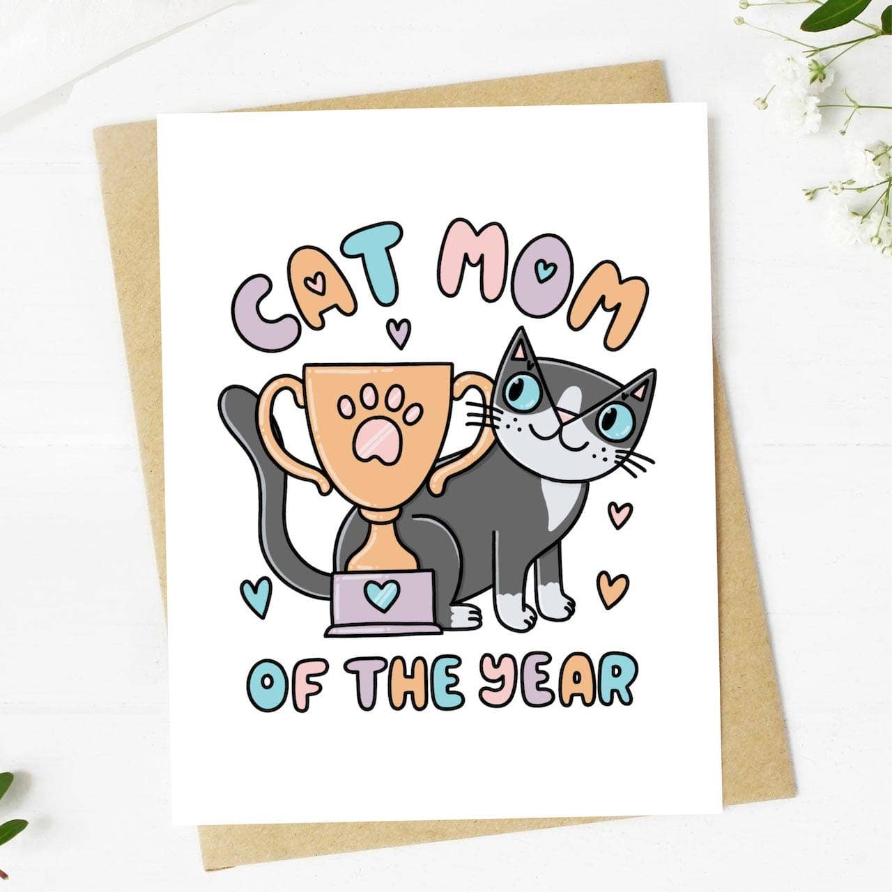 Big Moods - Cat Mom Of The Year Greeting Card