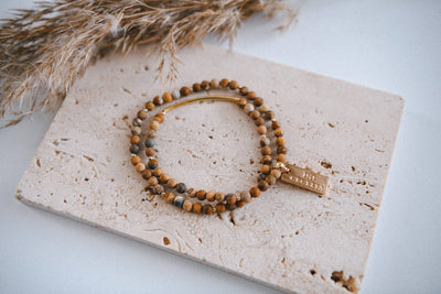Cecelia Designs Jewelry - Genuine Gemstone and Gold Double Wrap Bracelet