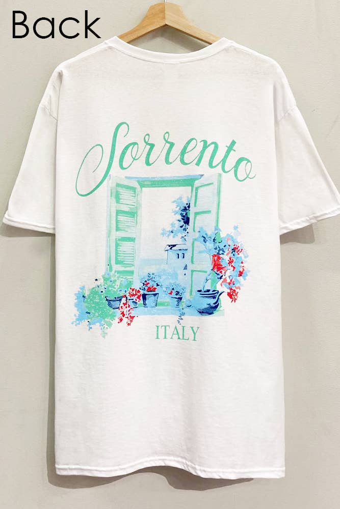 Sweet Claire - Sorrento Tee: White / OVERSIZED / SM