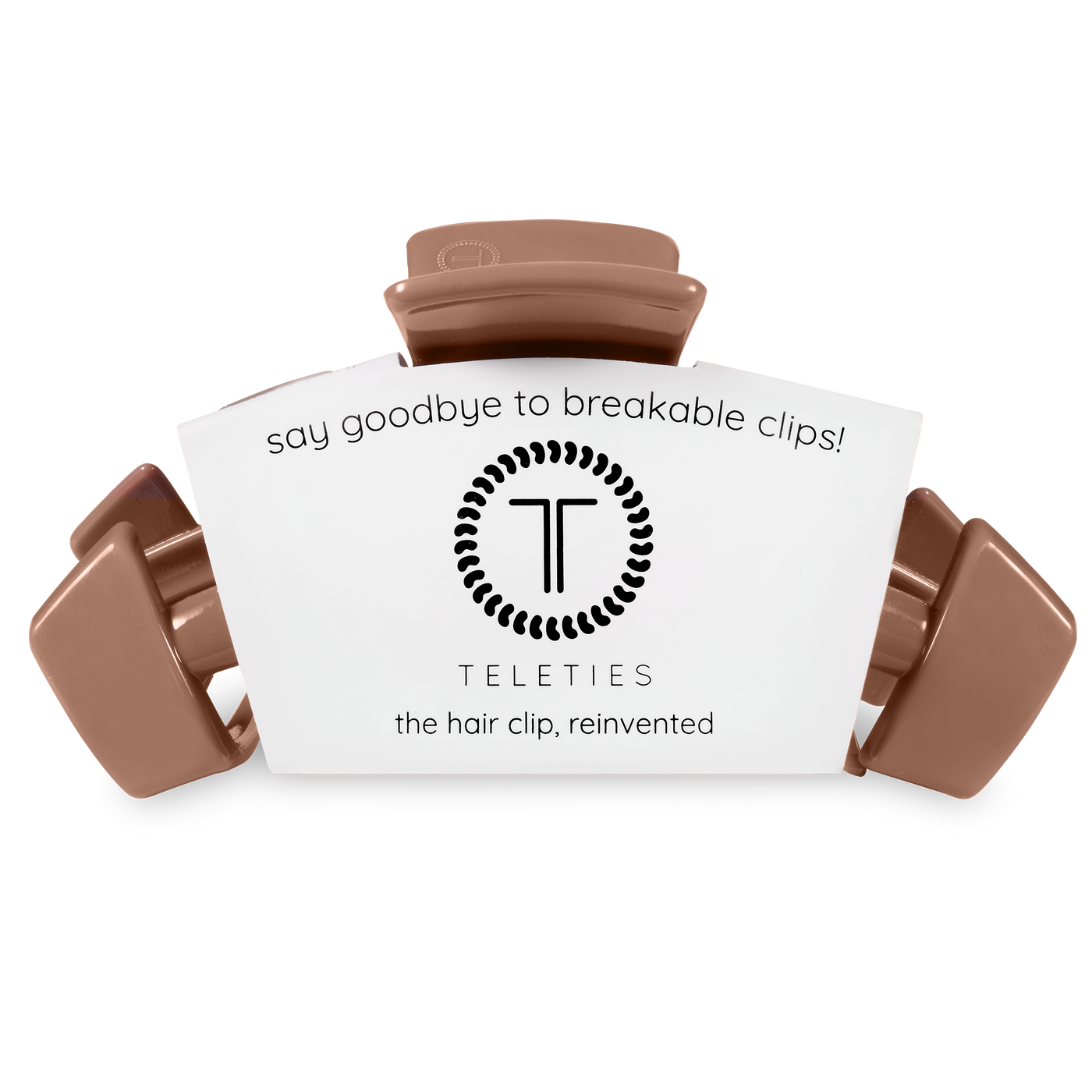 TELETIES - Classic Hair Clip | Large | Mocha Mousse