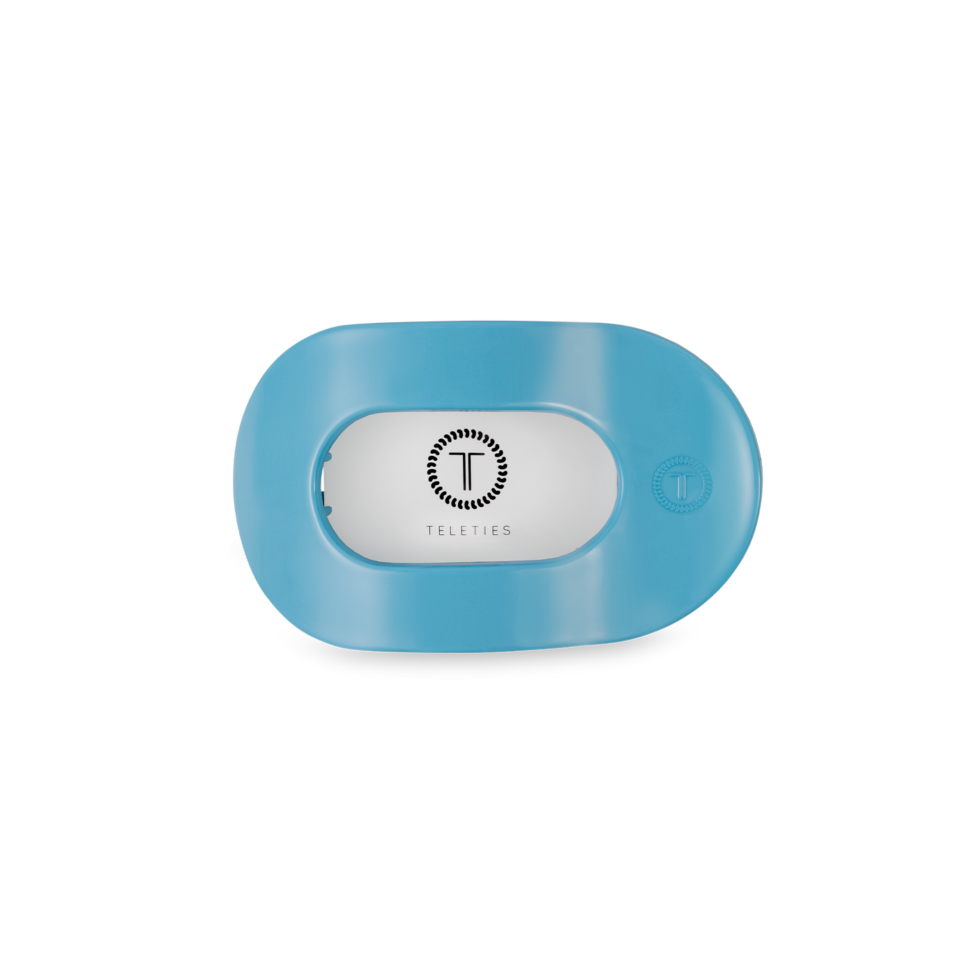 TELETIES - Flat Round Hair Clip | Small | Summer Sky
