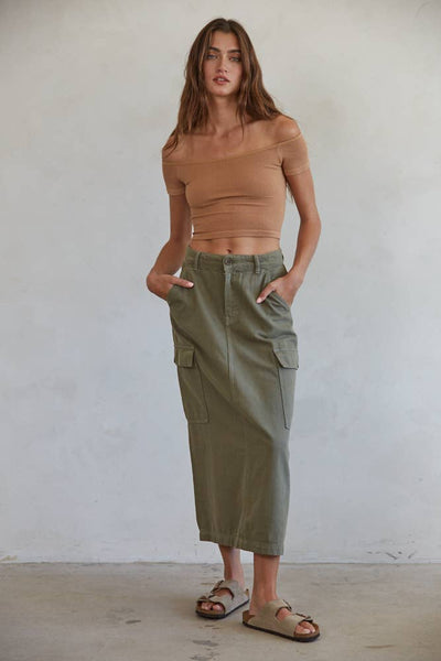 Wrenn Off Shoulder Crop Top