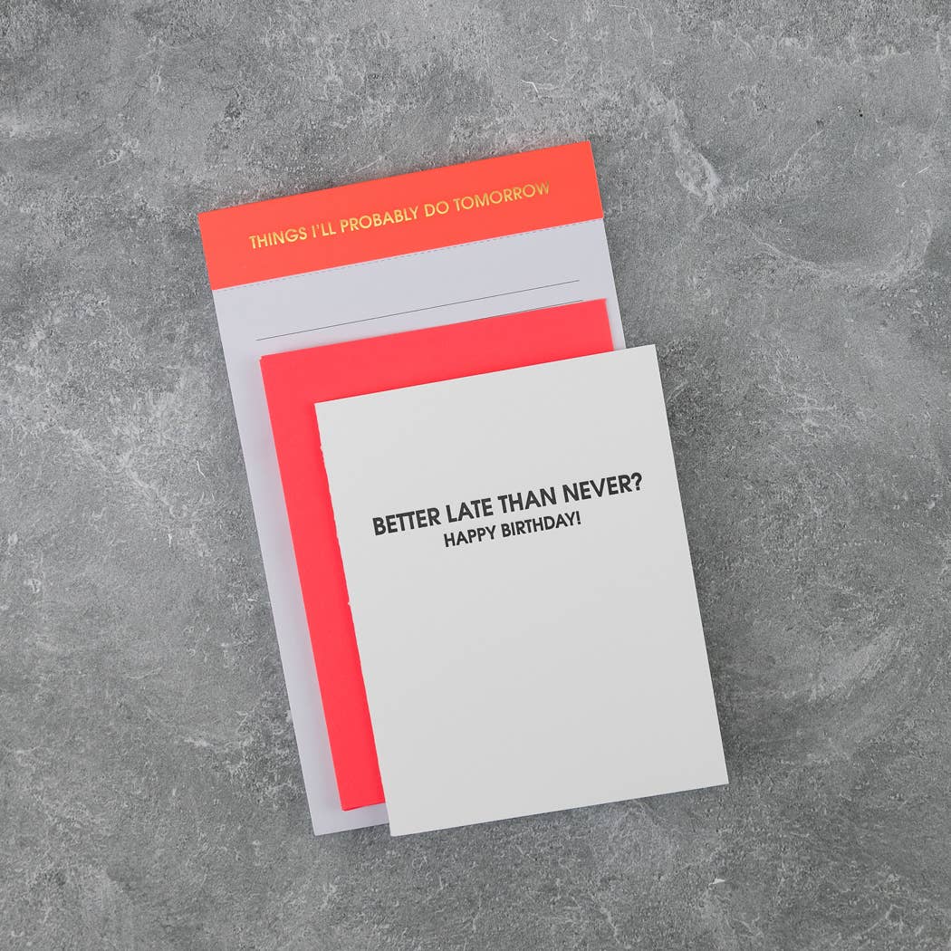 Chez Gagné - Things I'll Probably Do Tomorrow - Lined Notepad - Neon Orange - 65 perforated pages - 5x8