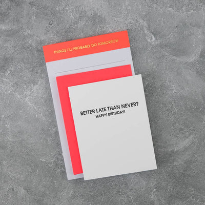 Chez Gagné - Things I'll Probably Do Tomorrow - Lined Notepad - Neon Orange - 65 perforated pages - 5x8