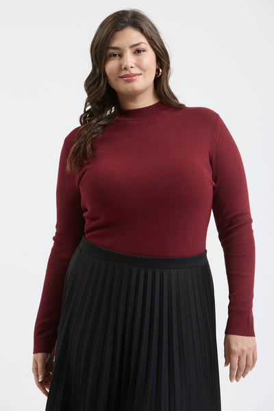 The Workshop Studio - PLUS MOCK NECK LONG SLEEVE SWEATER KNIT TOP