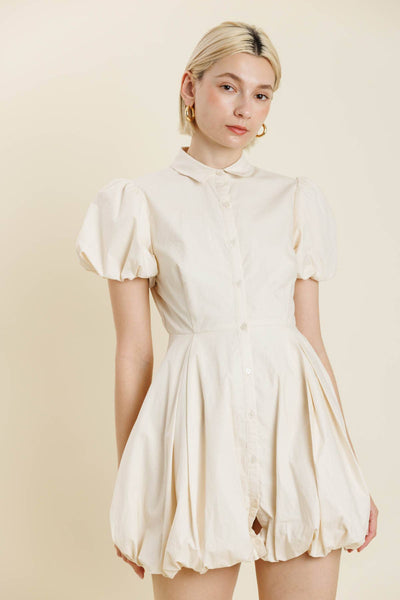 Aureum - AD2185 - BUBBLE HEM MINI SHIRT DRESS