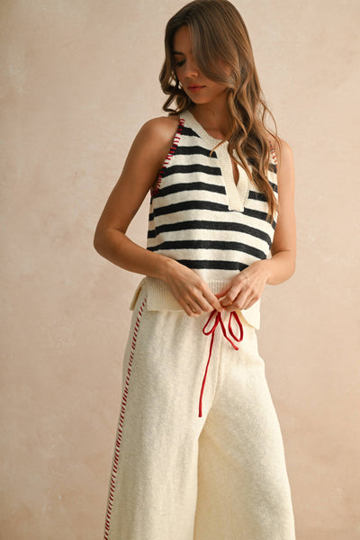 Arianna Striped Sleeveless Top