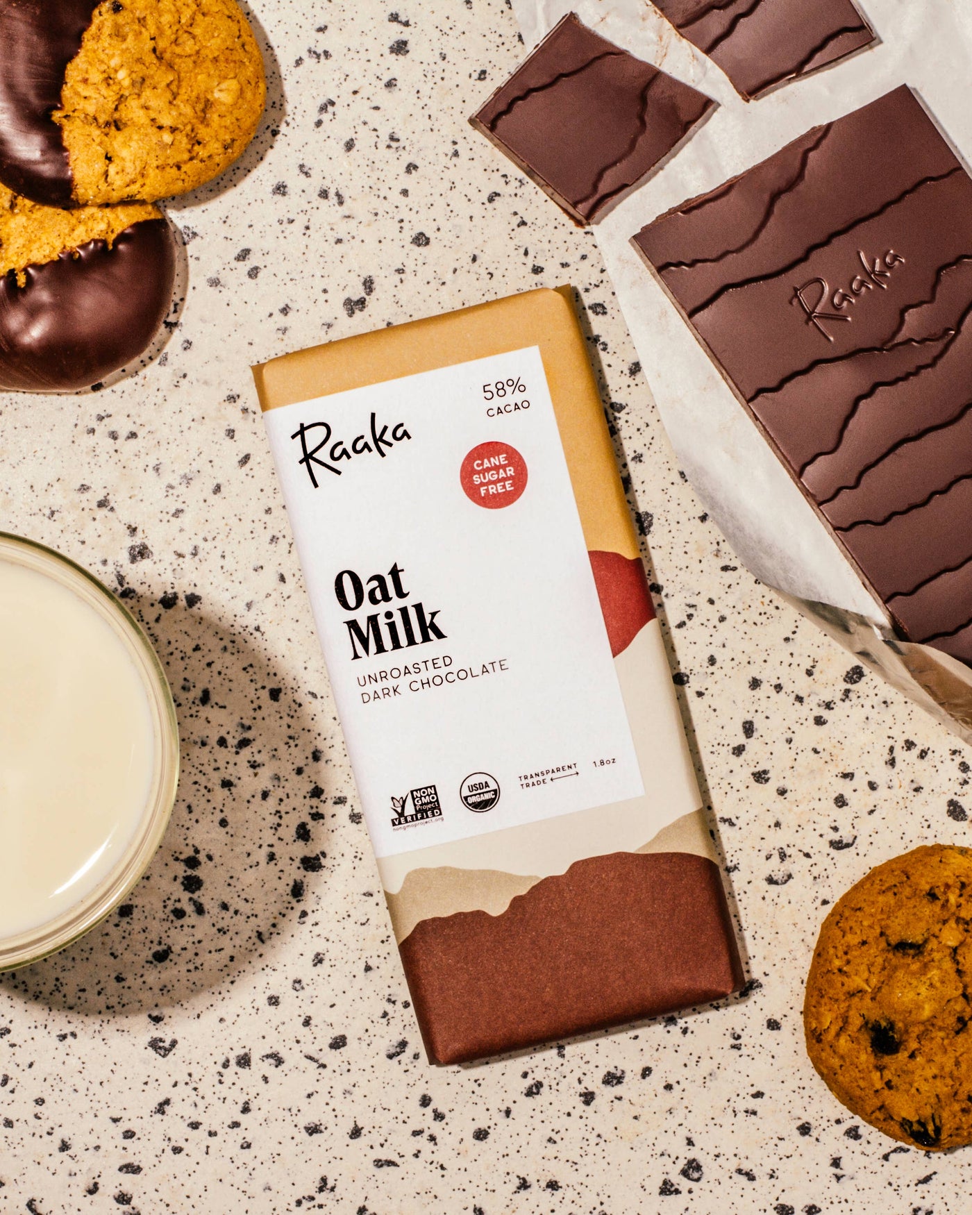 Raaka Chocolate - 58% Oat Milk Chocolate Bar