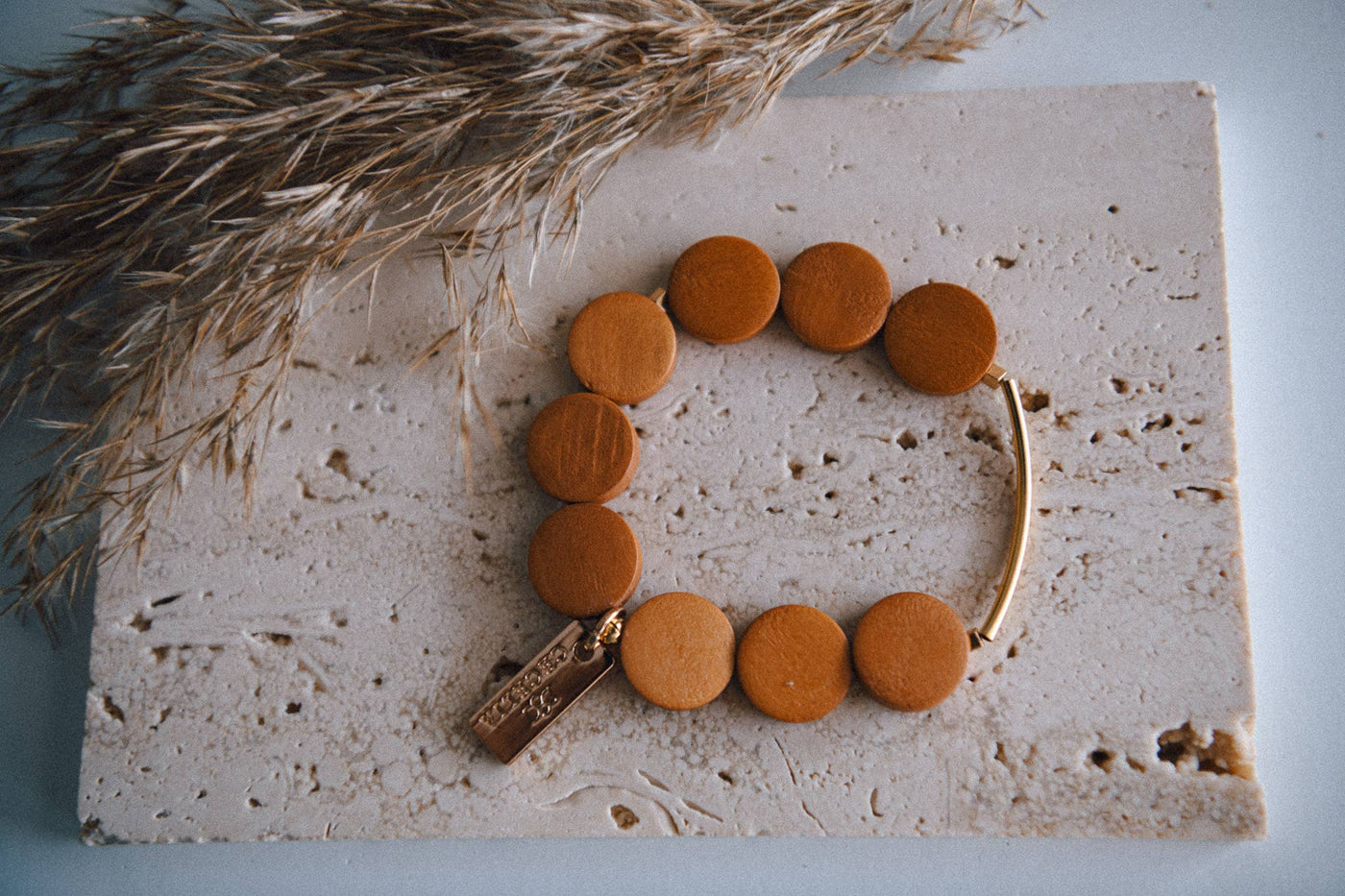 Cecelia Designs Jewelry - Copper Moon Wood Bracelets with Gold Bar