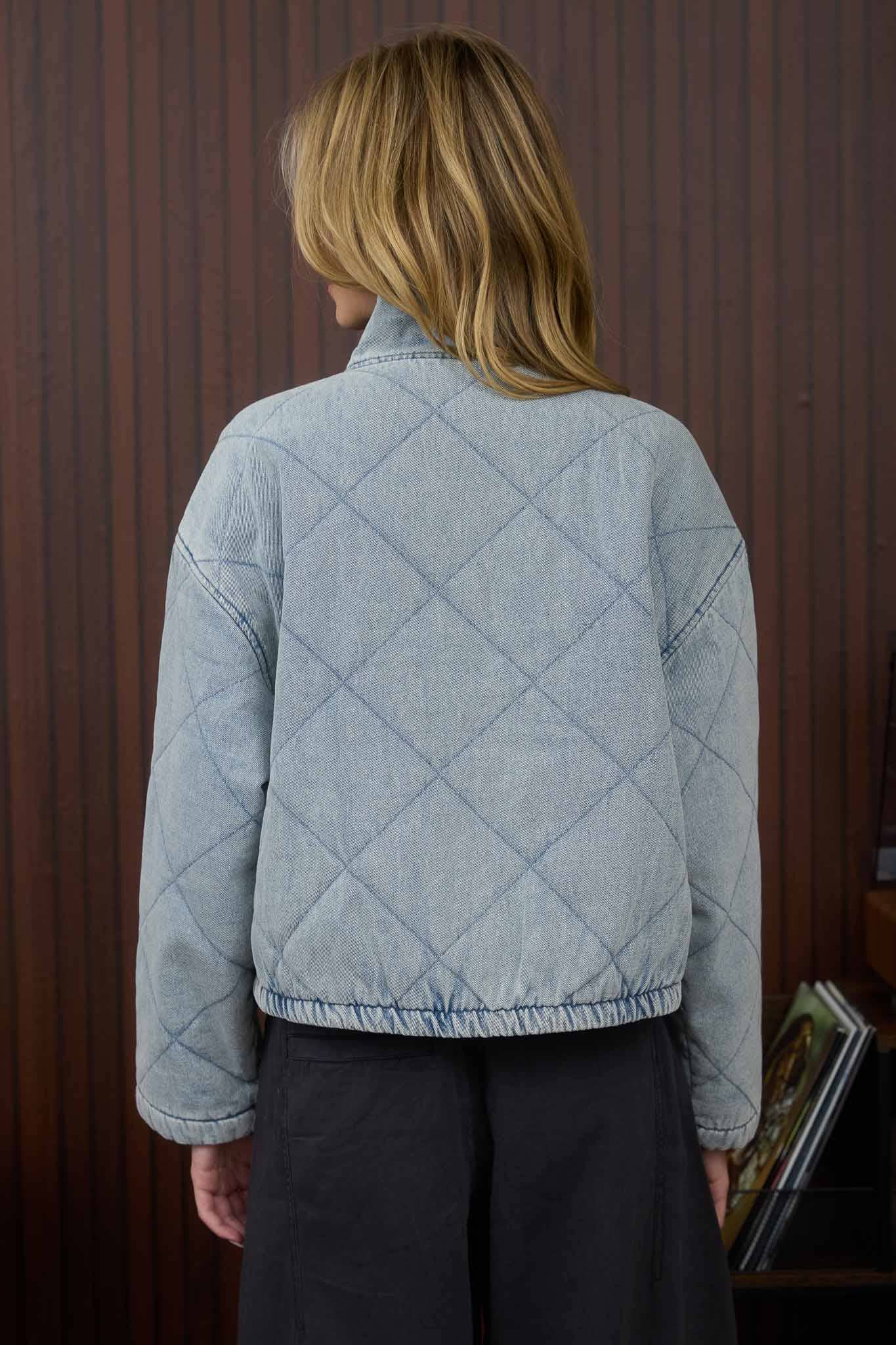 Bobbi Quilted Denim Tie Jacket