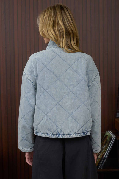 Bobbi Quilted Denim Tie Jacket