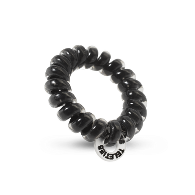 TELETIES - Spiral Hair Coils | Tiny | Jet Black Hair Ties