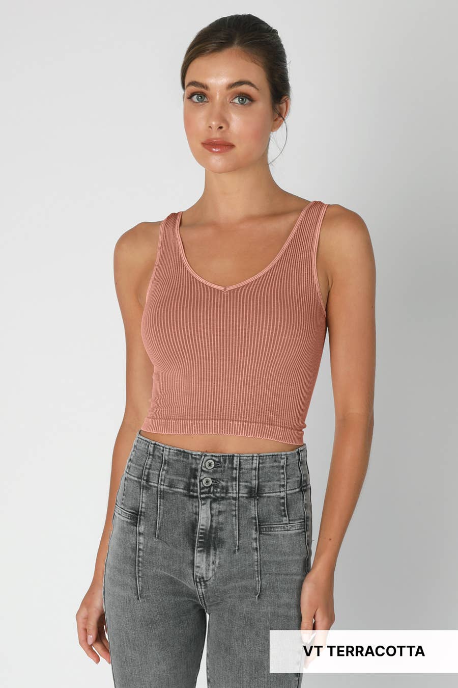 Kayti Top - Vintage Reversible Crop Top: Vintage Terracotta