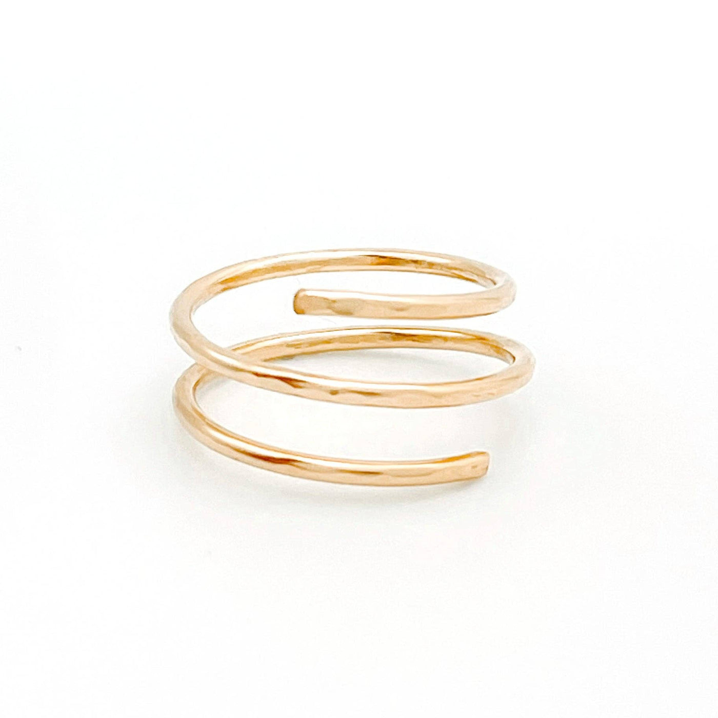 Hammered Wrap Ring - Waterproof, Hypoallergenic : Gold / 6