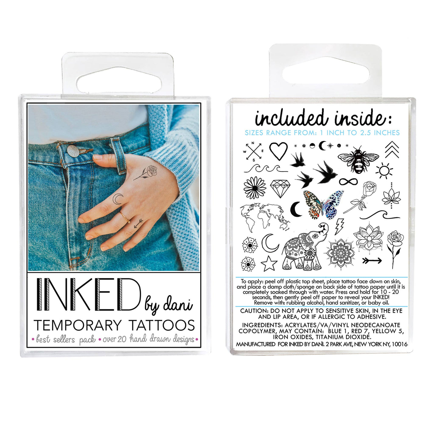 INKED by Dani - Best Sellers Temporary Tattoo Pack