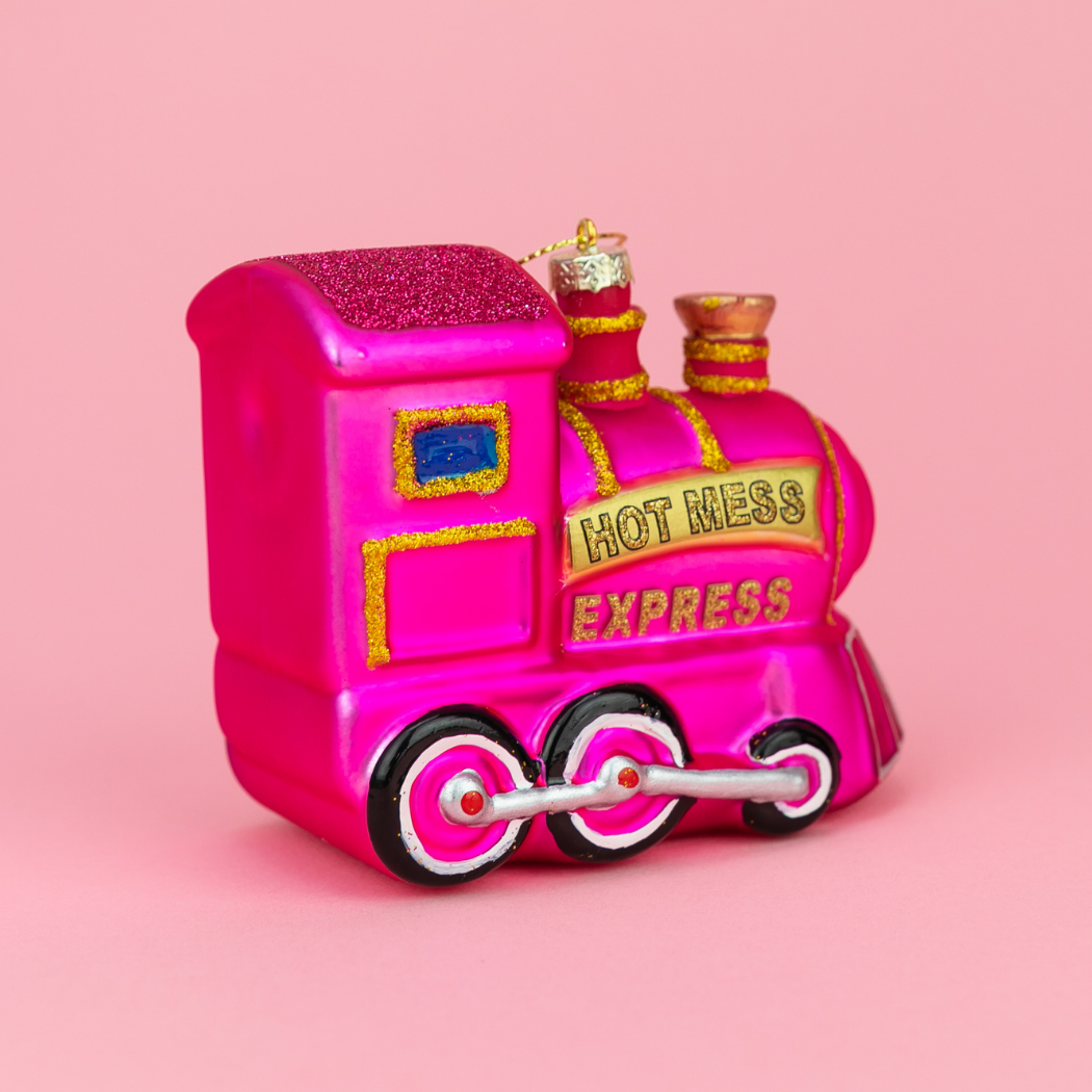 Hot Mess Express - Locomotive Train - Glass Blown Holiday Ornament