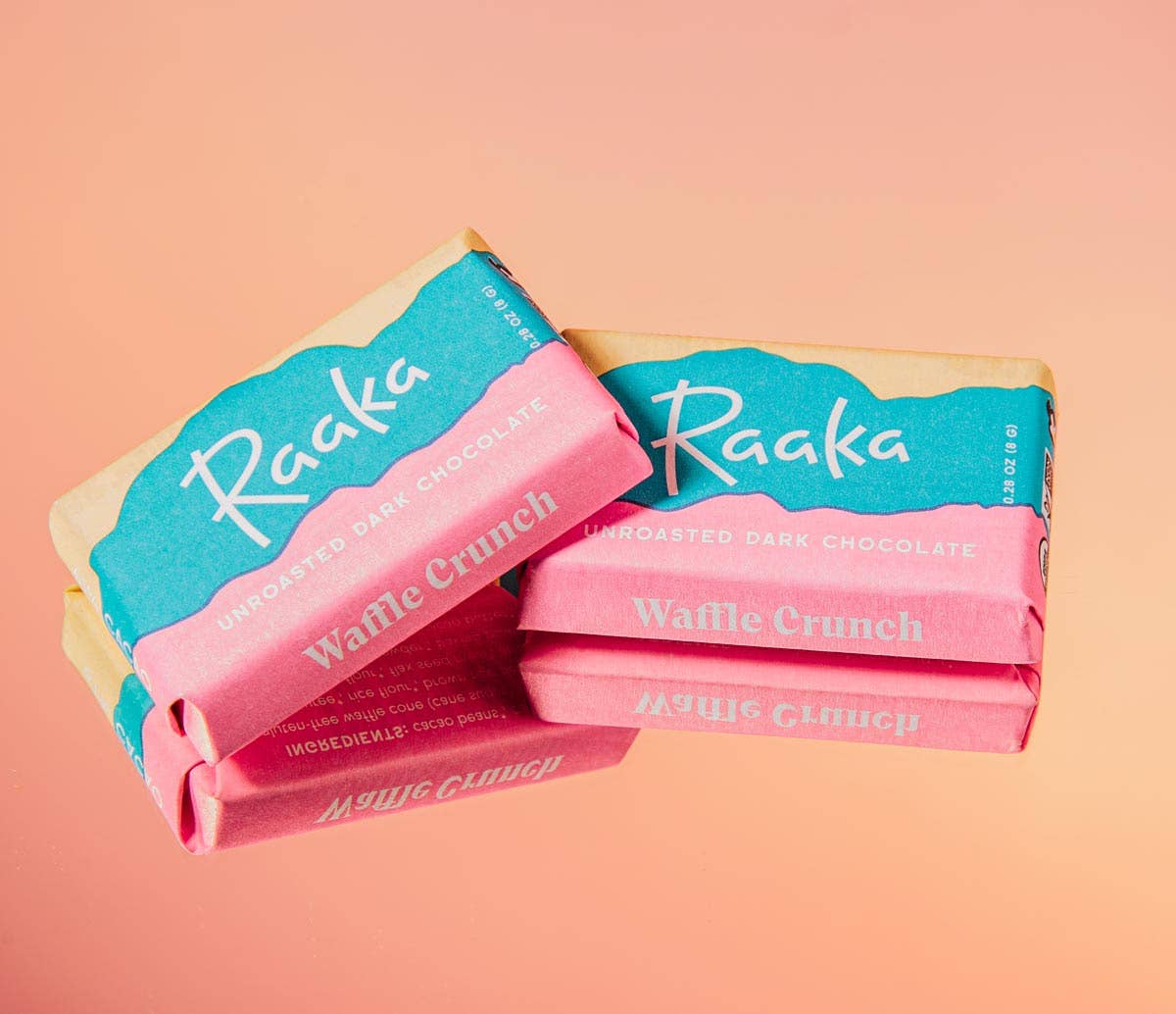 Raaka Chocolate - 61% Waffle Crunch Mini Chocolate Bars (40ct bag)