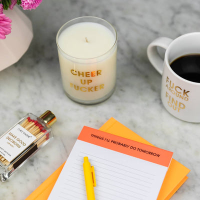 Chez Gagné - Things I'll Probably Do Tomorrow - Lined Notepad - Neon Orange - 65 perforated pages - 5x8