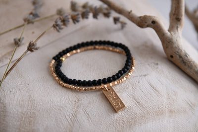 Cecelia Designs Jewelry - Gemstone Wrap Bracelet with Faceted Gold Beads