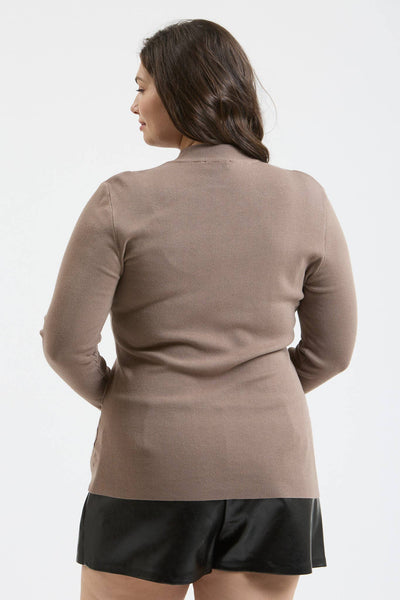 The Workshop Studio - PLUS MOCK NECK LONG SLEEVE SWEATER KNIT TOP