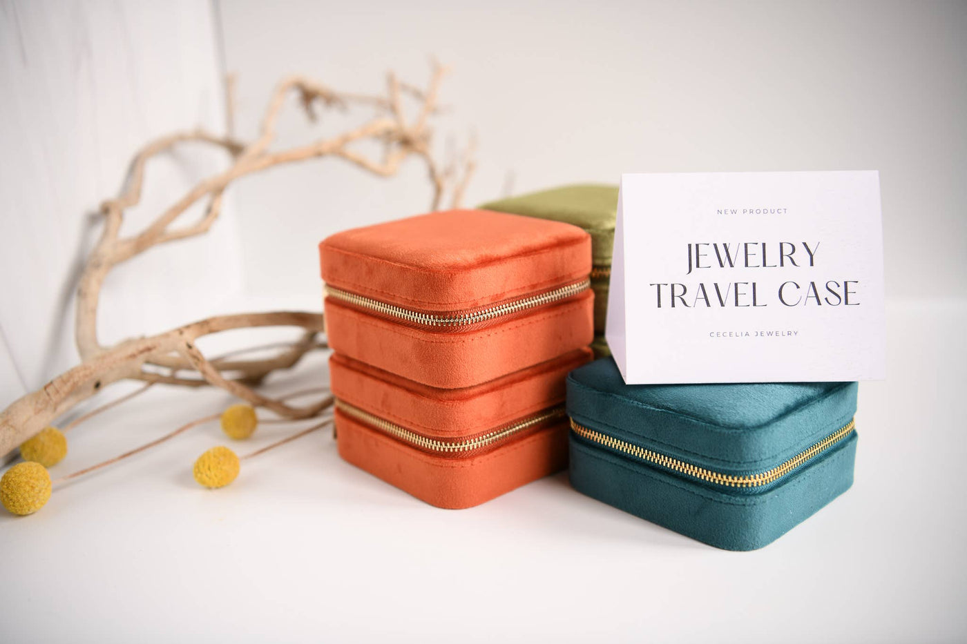 Jewelry Travel Case Jewelry Gift Box: Olive