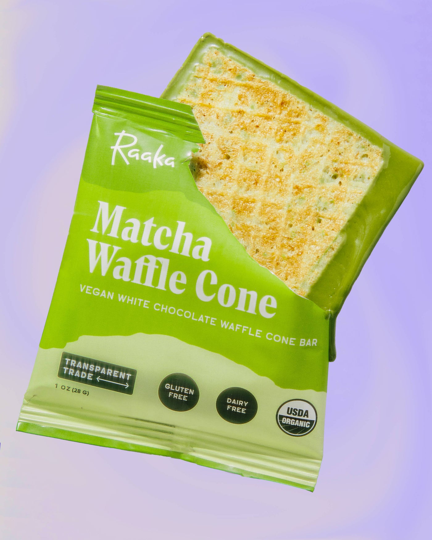 Raaka Chocolate - Matcha White Chocolate Waffle Cone Bar