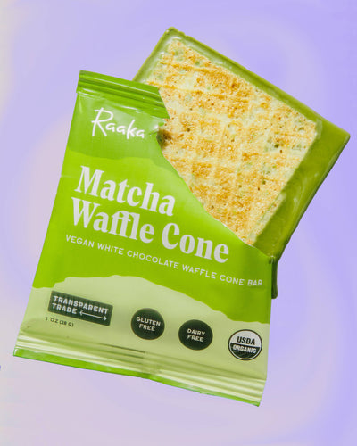 Raaka Chocolate - Matcha White Chocolate Waffle Cone Bar