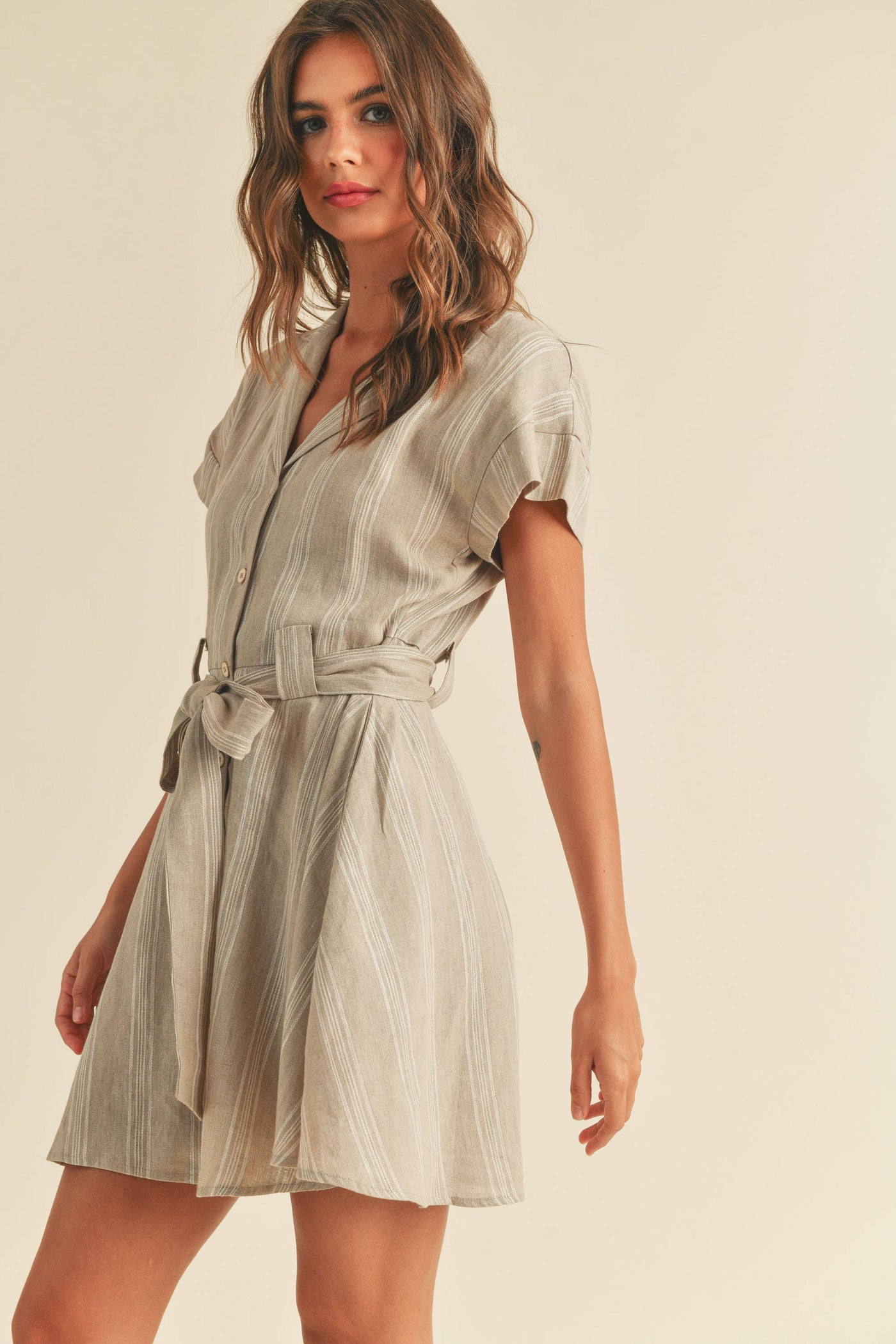 TABITHA BUTTONDOWN SHIRT DRESS: L