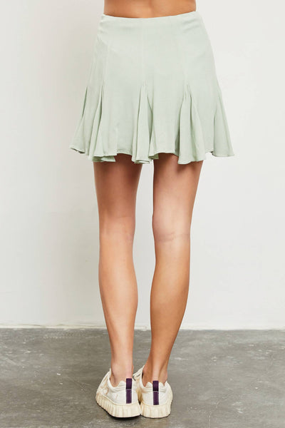 LARGE Mustard Seed - SAGE FLARE MINI SKIRT: