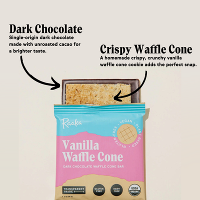 Raaka Chocolate - Vanilla Waffle Cone Chocolate Bar