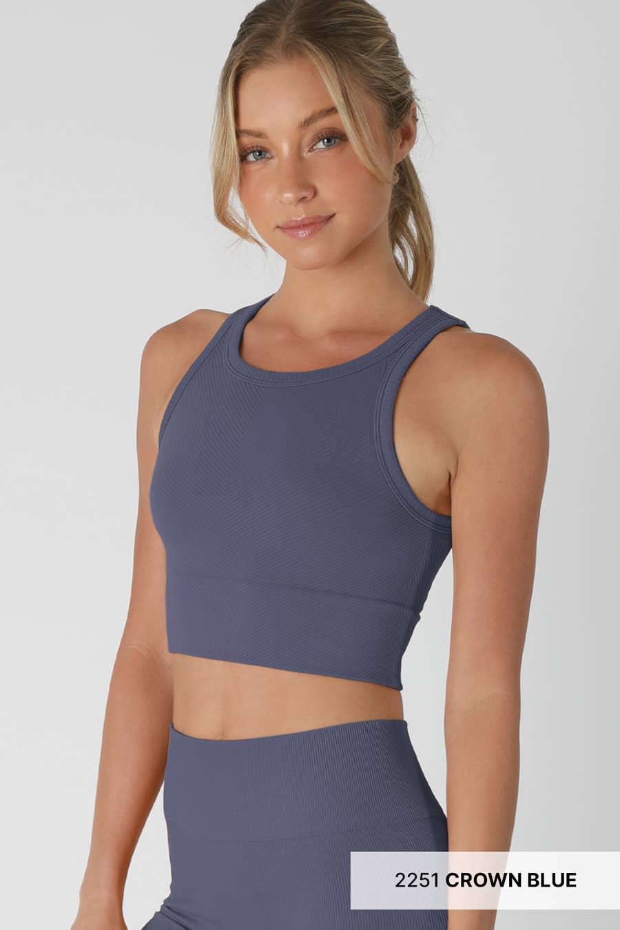 Kayti Top : Chevron Top - Crown Blue