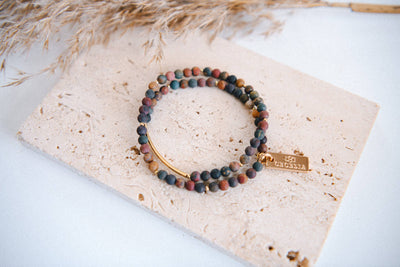 Cecelia Designs Jewelry - Genuine Gemstone and Gold Double Wrap Bracelet