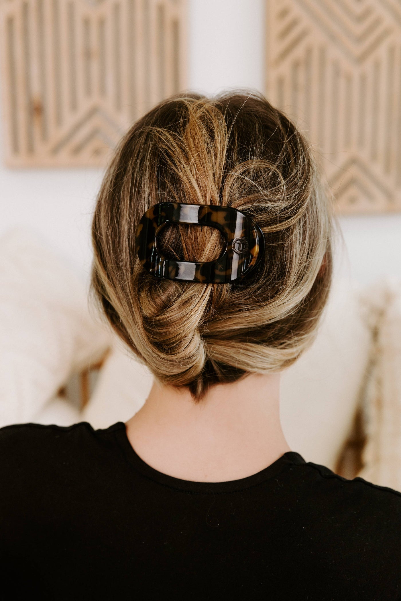 TELETIES - Round Flat Hair Clip | Small | Tortoise