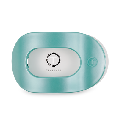 TELETIES - Round Flat Hair Clip | Large | Totally Turquoise