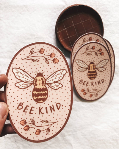 Flora West Design - Bee Kind Vinyl Sticker