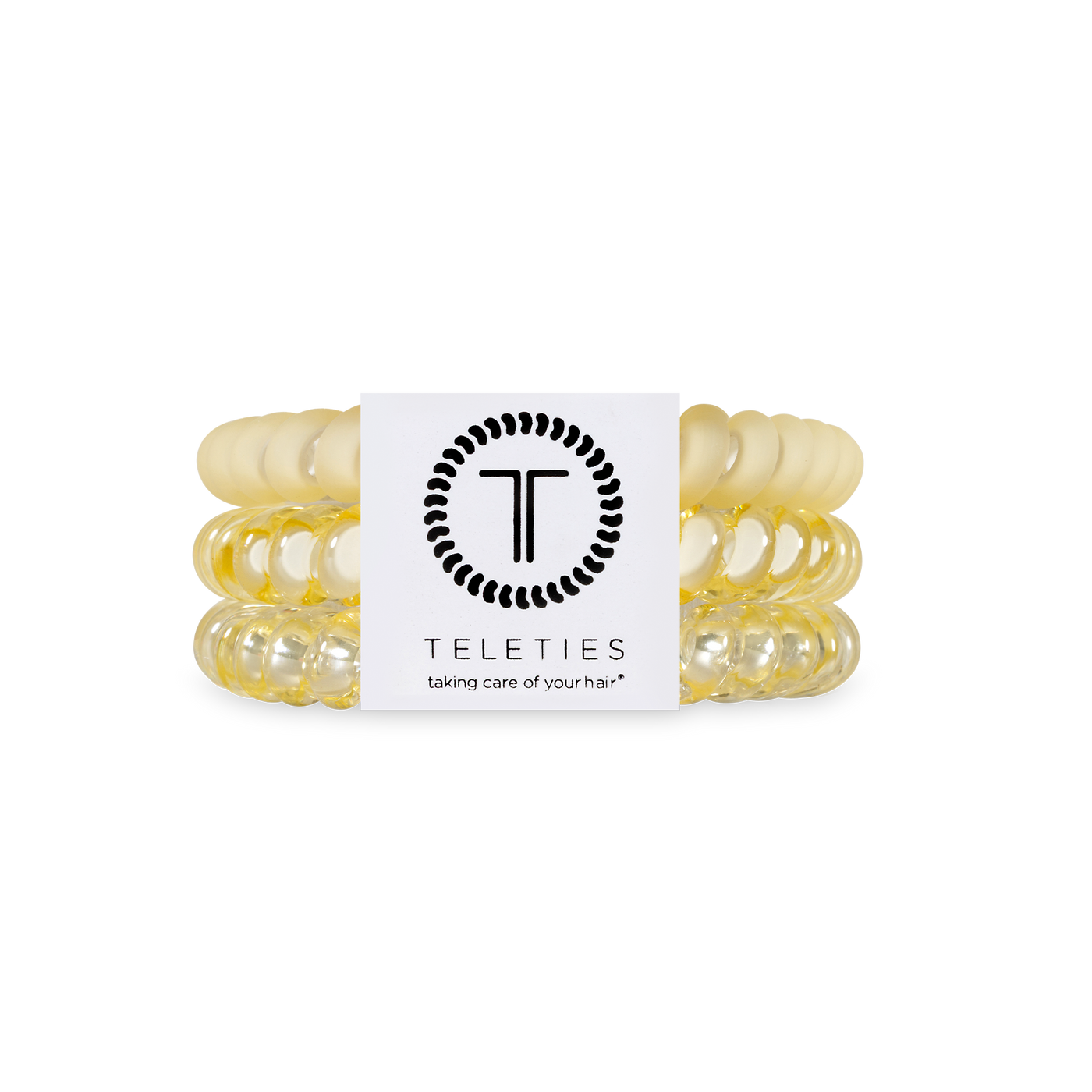 TELETIES - Spiral Hair Coils | Large | Butter Yellow Hair Ties