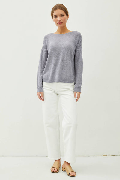 Be Cool - LIGHTWEIGHT DROP SHOULDER PULLOVER RIB KNIT: Camel / S