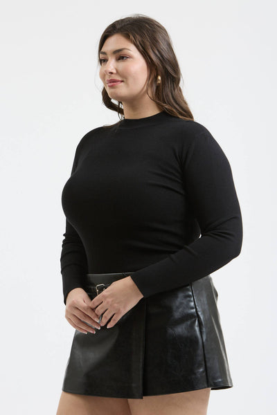The Workshop Studio - PLUS MOCK NECK LONG SLEEVE SWEATER KNIT TOP