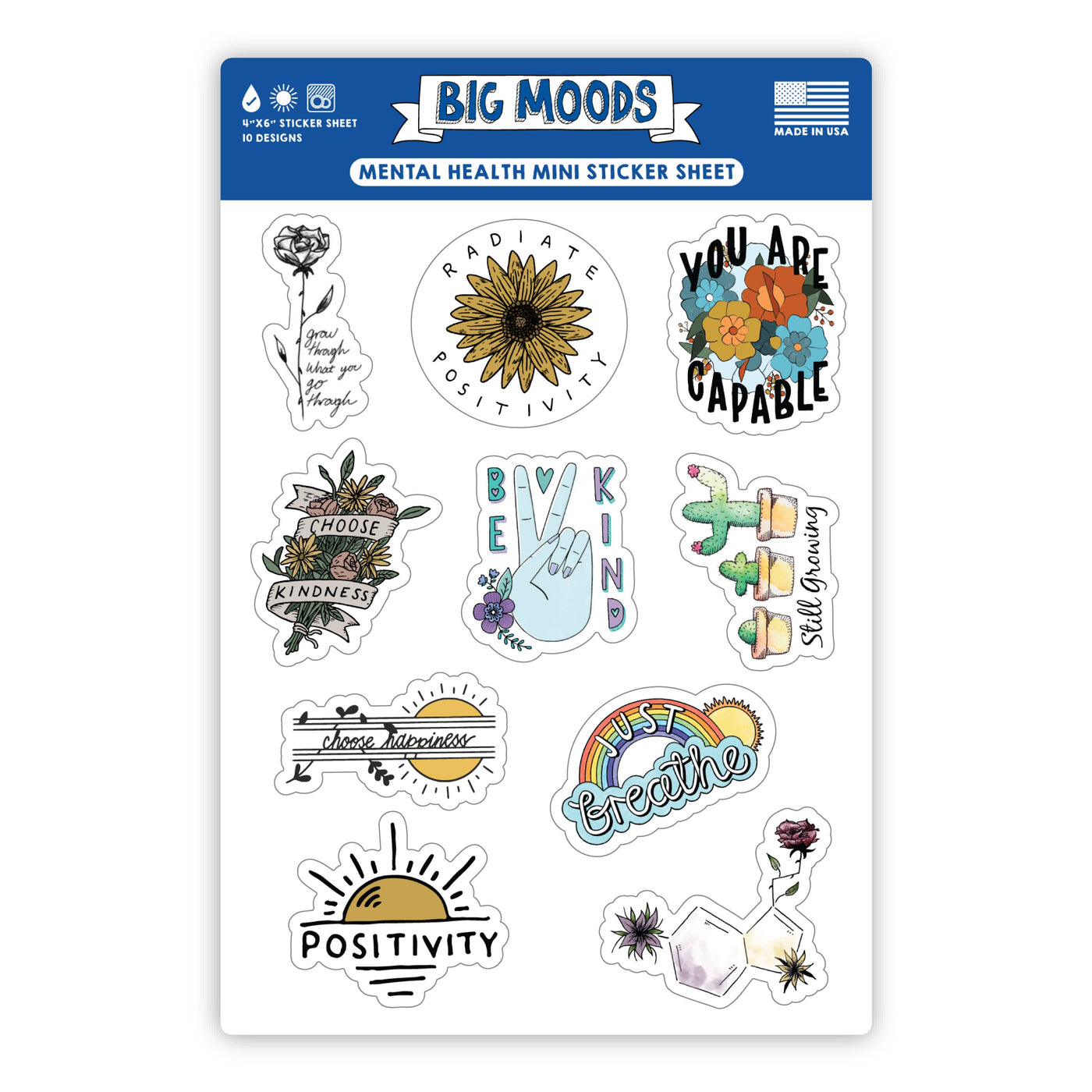 Big Moods - Mental Health Mini Sticker Sheet