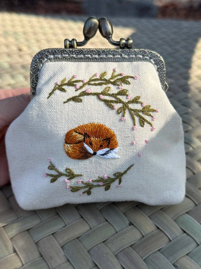 Fox Embroidered Coin Purse