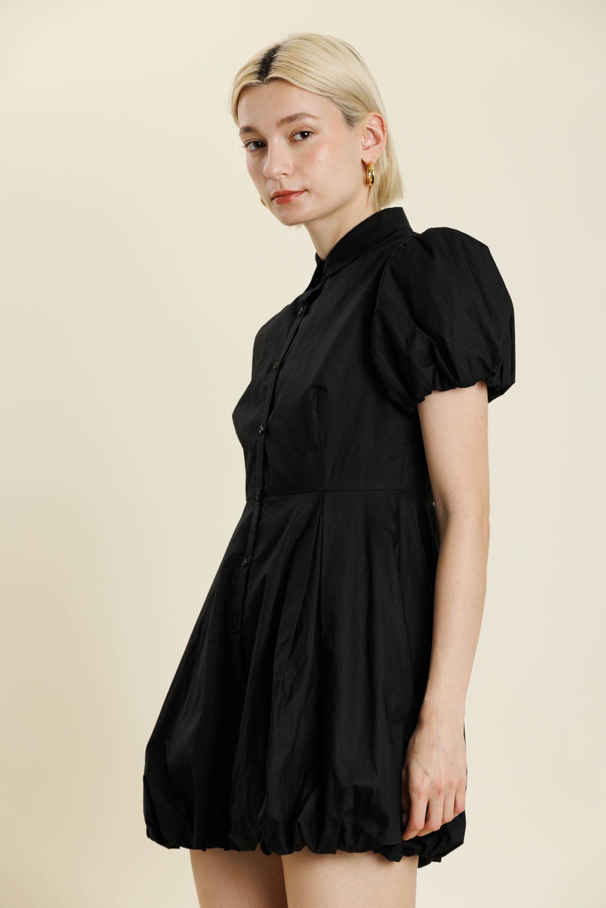 Aureum - AD2185 - BUBBLE HEM MINI SHIRT DRESS
