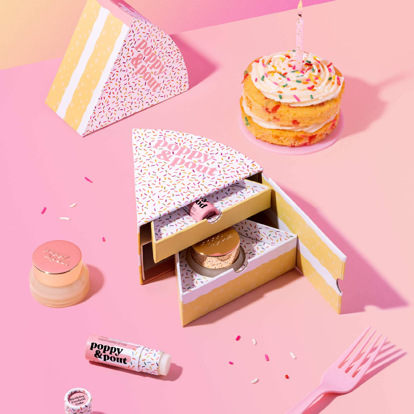 Poppy & Pout - Lip Care Duo, Birthday Confetti Cake