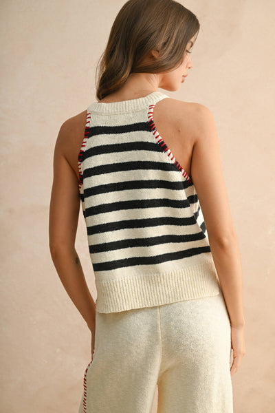 Arianna Striped Sleeveless Top