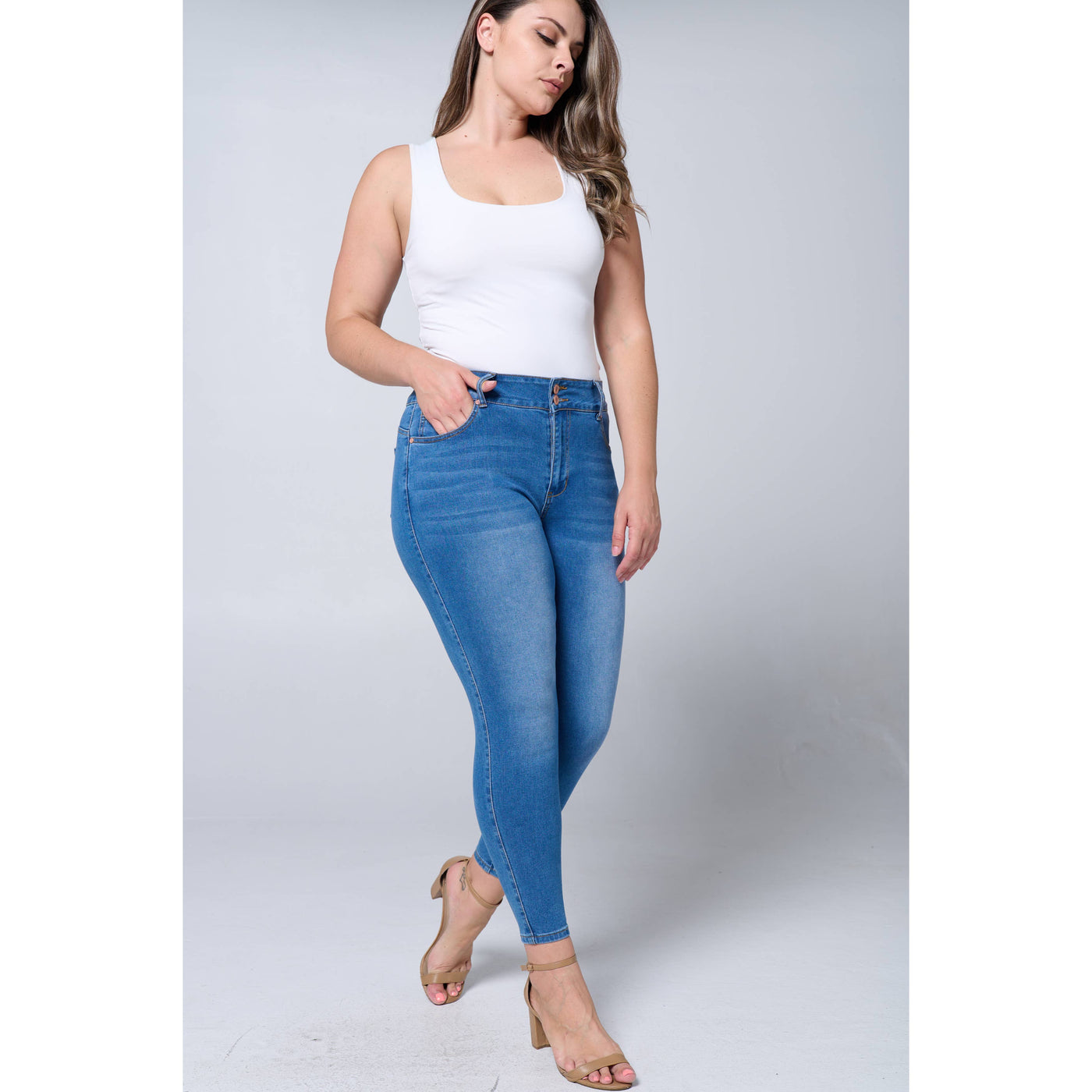 Blue Turtle - Plus Size Tummy Tuck Butt Lift Skinny Jean PH3502X Dark