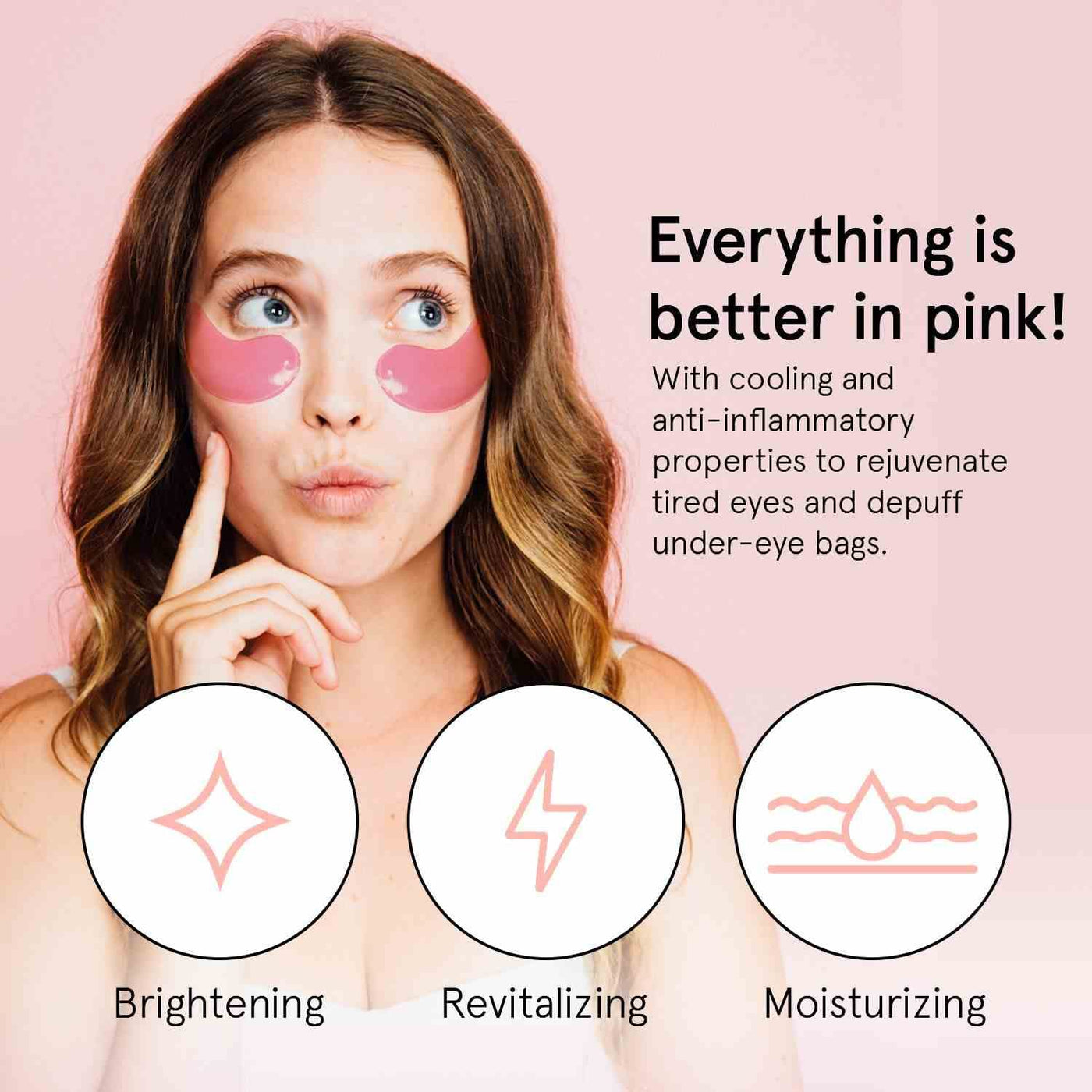 Grace & Stella Co - Pink Moisturizing Under Eye Masks (24 pairs): 24 Pairs