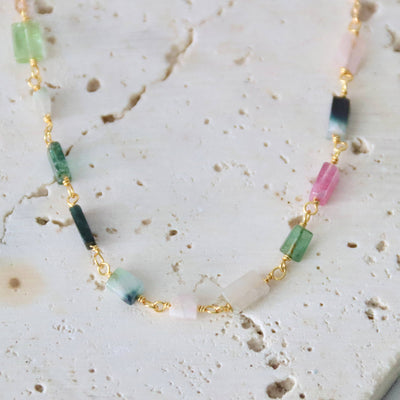 Mesa Blue - Tourmaline Chip Necklace